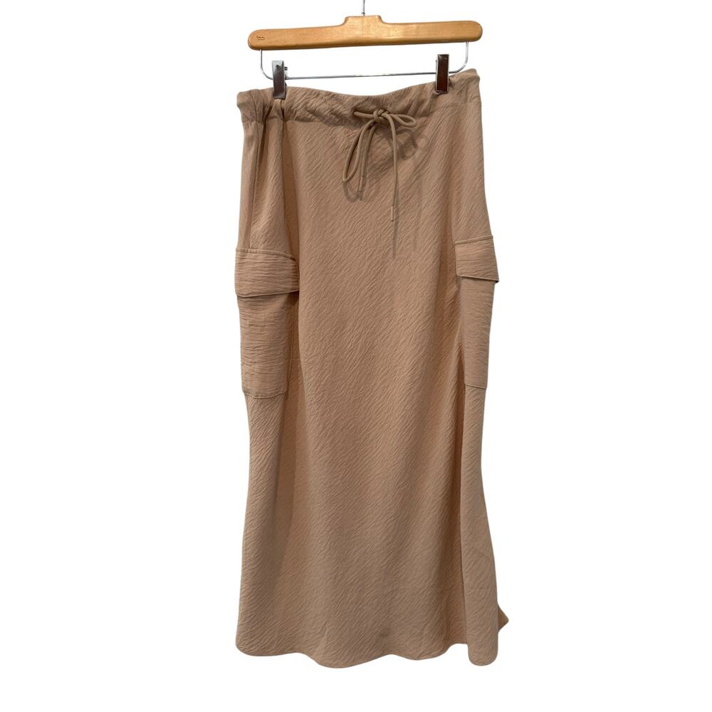 Jules & Leopold Cargo Midi Skirt Tan M